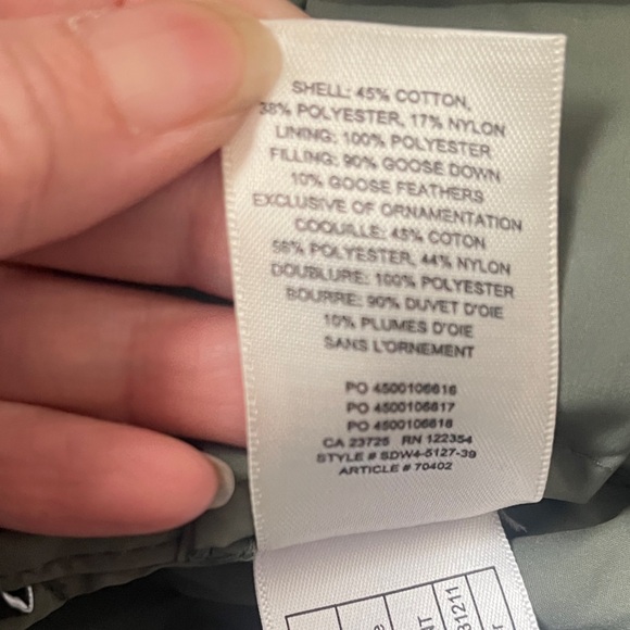 Aritzia Wilfred The Duvet Puffer Long Goose Down Coat Olive Green Size S - Picture 13 of 14